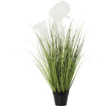 Dekorative Kunstpflanze mit Federn im Topf