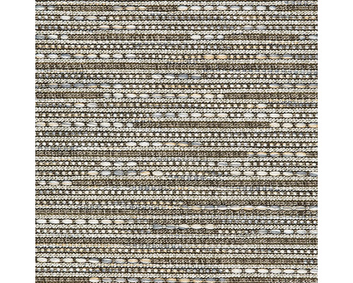 Teppichboden Flachgewebe Outsider African Mambo grau FB51 400 cm breit (Meterware) Nahaufnahme eines Stoffes mit horizontalem Streifenmuster