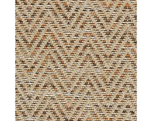 Teppichboden Flachgewebe Outsider African Joy karamell FB13 400 cm breit (Meterware) Nahaufnahme eines Textilgewebes mit Fischgrätenmuster