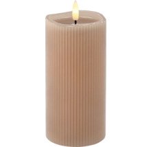 Dekorative LED-Echtwachskerze mit Rillenmuster