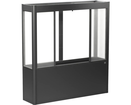 Gewächshaus Biohort Florentina 2x0,5 Maxi 201,6 x 54,7 cm dunkelgrau-metallic Hochbeet aus Kunststoff mit Schiebefenstern