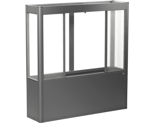 Gewächshaus Biohort Florentina 2x0,5 Maxi 201,6 x 54,7 cm quarzgrau-metallic Hochbeet mit Polycarbonatplatten und Aluminiumrahmen