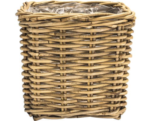 Pflanzkorb Leah Bali Naturfaser 31 x 31 x 32 cm grau braun Geflochtener Pflanzkorb mit Kunststoffeinsatz