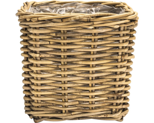 Pflanzkorb Leah Bali Naturfaser 24 x 24 x 27 cm grau braun Runder Pflanzkorb aus Rattan