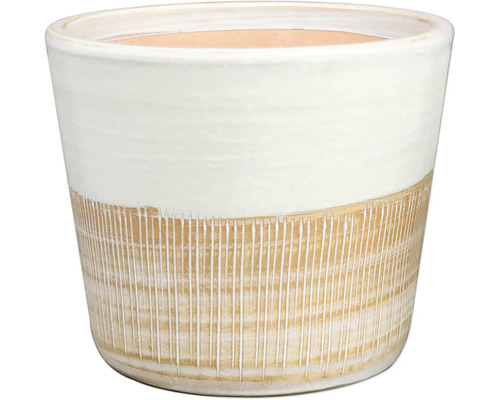 Blumentopf mit vertikalem Linienmuster