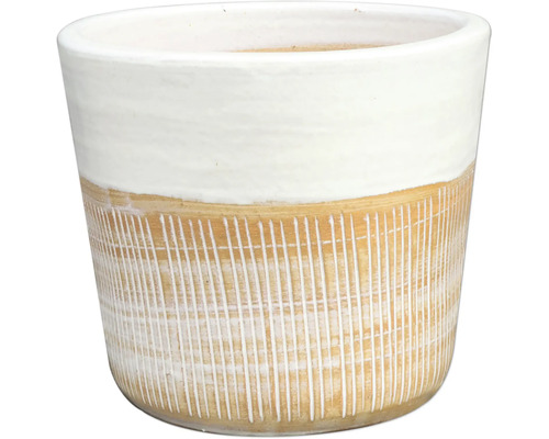 Keramik Pflanztopf mit vertikalem Linienmuster