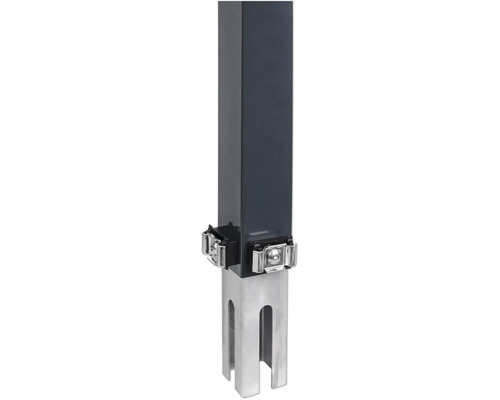 Zaunerhöhungs-Set 600 mm für Eckpfosten 60x60 mm anthrazit Pfosten mit Halterung und Montagefuß