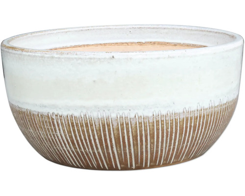 Keramik-Blumenschale mit gestreiftem Muster