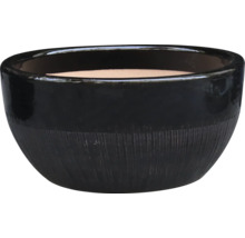 Schwarzer Pflanztopf mit Struktur