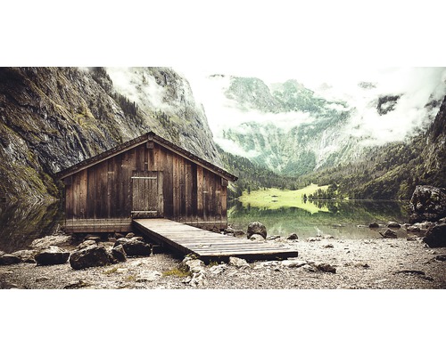 Leinwandbild Lake view cottage 50x100 cm