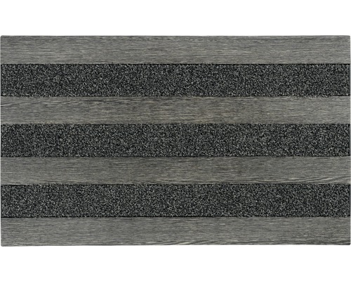 Fußmatte mit Holz- und Textilelementen