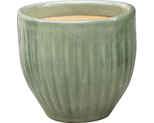 Keramik-Blumentopf mit vertikalem Rillenmuster