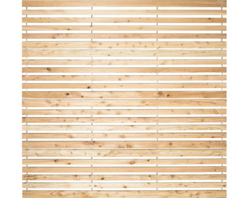 Holzzaun mit horizontalen Latten zur Grundstücksabgrenzung