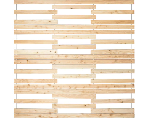 Holz-Sichtschutzzaun mit horizontalen Lamellen