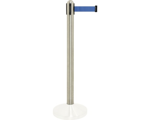 Absperrpfosten ausziehbar Edelstahl inkl. blauem Nylonband 205 cm (ohne Fuß)