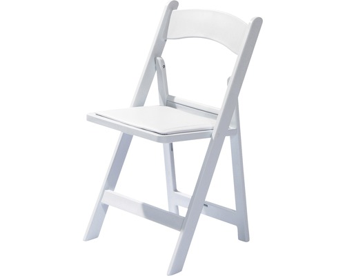Klappstuhl VEBA 45 x 45 x 78 cm Kunststoff weiß Weißer Klappstuhl mit gepolstertem Sitz