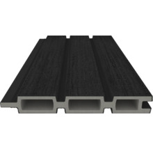 Dunkle WPC Fassadenverkleidung mit Nut und Feder