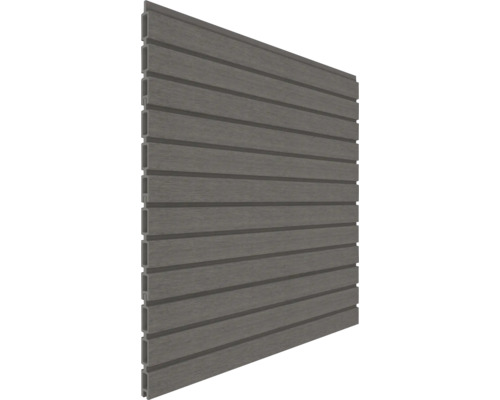 Graue Fassadenverkleidung aus Kunststoff