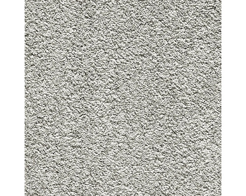 Teppichboden Shaggy Romantica silbergrau FB93 400 cm breit (Meterware) Nahaufnahme eines Teppichs mit Schlingenstruktur