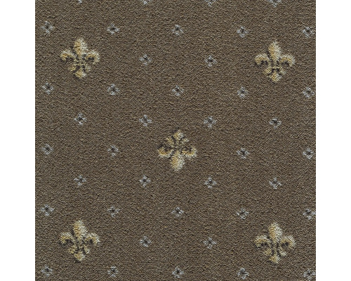 Teppichboden Velours Locanda dunkelbeige FB34 400 cm breit (Meterware) Detailansicht eines Teppichs mit Lilienmuster