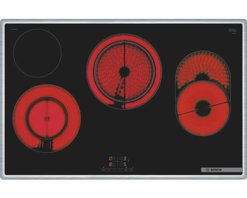 Bosch Kochfeld mit vier Kochzonen, davon drei beheizt