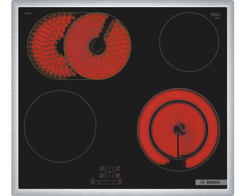 Induktionskochfeld mit vier Kochzonen, davon zwei beheizt, Bosch Logo