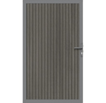 Gartentür aus Holz mit Metallrahmen