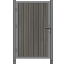 Gartentür aus Aluminium mit Holzstruktur