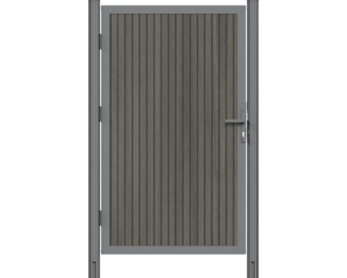 Gartentür aus Aluminium mit Holzstruktur