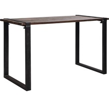 Tisch mit Holzplatte und Metallgestell