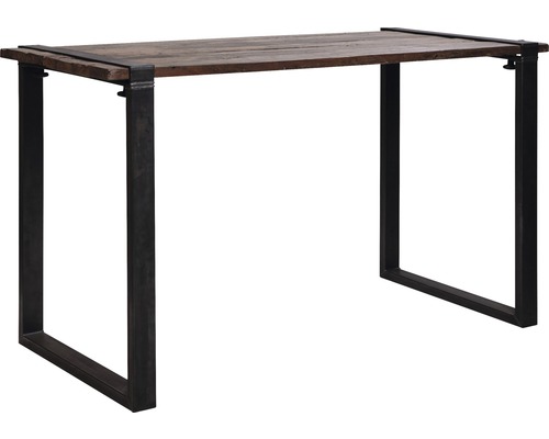Tisch mit Holzplatte und Metallgestell