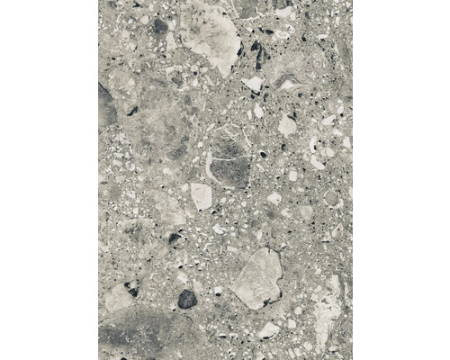 Nahaufnahme einer Bodenfliese mit Terrazzo-Muster