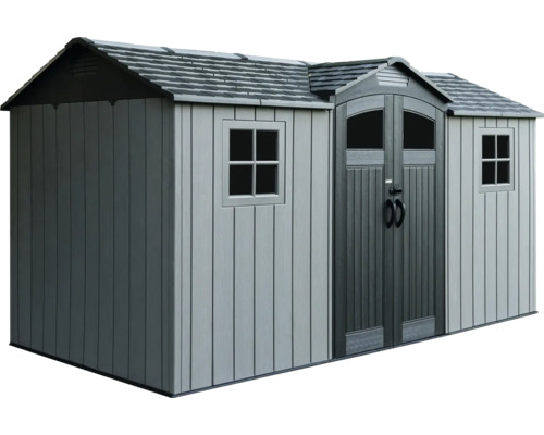 Kunststoff Gartenhaus mit Doppeltür und Fenstern