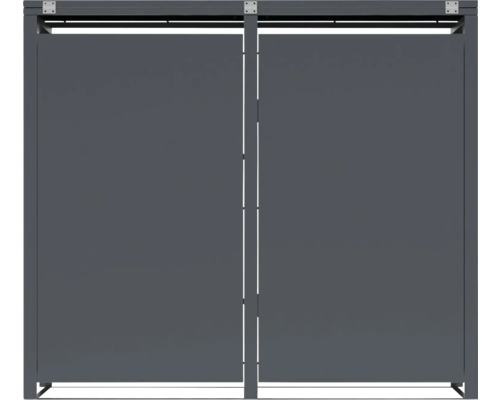 Grauer Sichtschutz aus Aluminium für den Aussenbereich