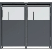 Doppeltür aus Metall und Glas für den Außenbereich