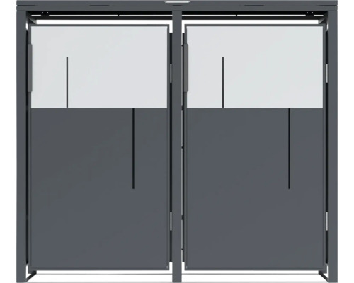 Doppeltür aus Metall und Glas für den Außenbereich