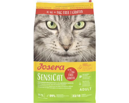 Josera Sensicat Trockenfutter für Katzen mit empfindlicher Verdauung, 11 Kilogramm Packung