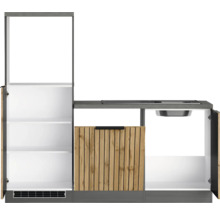 Gartenküche mit Schränken, Spüle und Arbeitsplatte