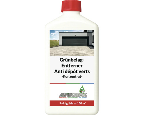 Grünbelagentferner Alpin Chemie 1L Grünbelag Entferner Konzentrat in einer Kunststoffflasche