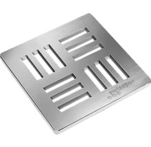 Quadratischer Ablauf aus Edelstahl mit Schlitzmuster