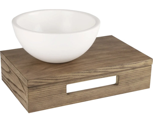 Waschbecken auf Holzablage für Badezimmer