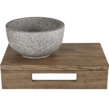 Dekoschale aus Terrazzo auf Holztablett