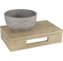 Dekoschale auf Holzkiste für Inneneinrichtung