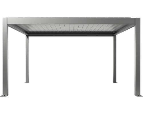 Pergola Biohort 4,5x3 inkl. beweglichen, isolierten Lamellendach für geringere Geräuschentwicklung und Wärmeabstrahlung 460 x 312 cm quarzgrau-metallic Freistehende Pergola mit Lamellendach