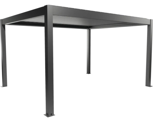 Pergola Biohort 4,5x3,5 inkl. beweglichen, isolierten Lamellendach für geringere Geräuschentwicklung und Wärmeabstrahlung 460 x 368 cm dunkelgrau-metallic Freistehende Metall-Pergola für den Garten