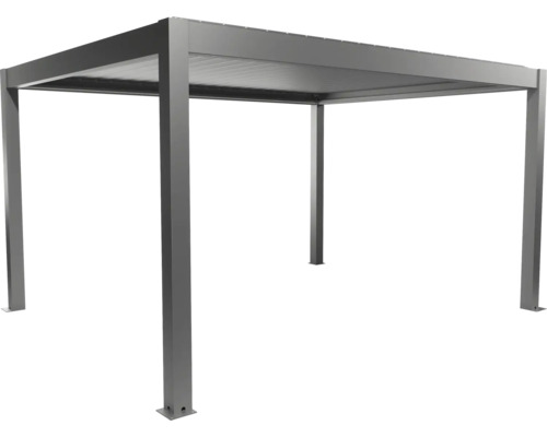 Pergola Biohort 4,5x3,5 inkl. beweglichen, isolierten Lamellendach für geringere Geräuschentwicklung und Wärmeabstrahlung 460 x 368 cm quarzgrau-metallic Metallpergola für den Garten