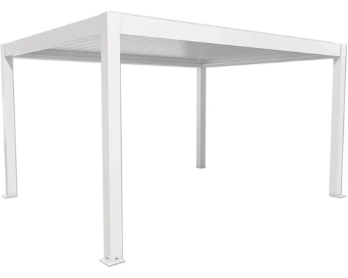 Pergola Biohort 4,5x3,5 inkl. beweglichen, isolierten Lamellendach für geringere Geräuschentwicklung und Wärmeabstrahlung 460 x 368 cm weiß Freistehende Pergola aus Metall