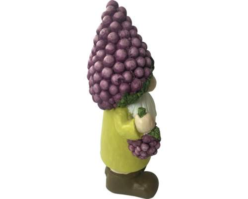 Gartenzwerg mit Trauben-Motiv als Dekoration für den Außenbereich