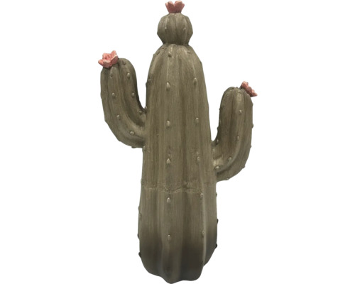 Dekoobjekt Lafiora Kaktus Keramik 29,5 x 19 x 57 cm braun Dekorativer Kaktus mit Blüten für den Innenbereich