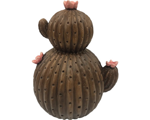 Dekoobjekt Lafiora Kaktus Keramik 30 x 26 x 37 cm braun Dekorative Kaktusfigur mit Blumen